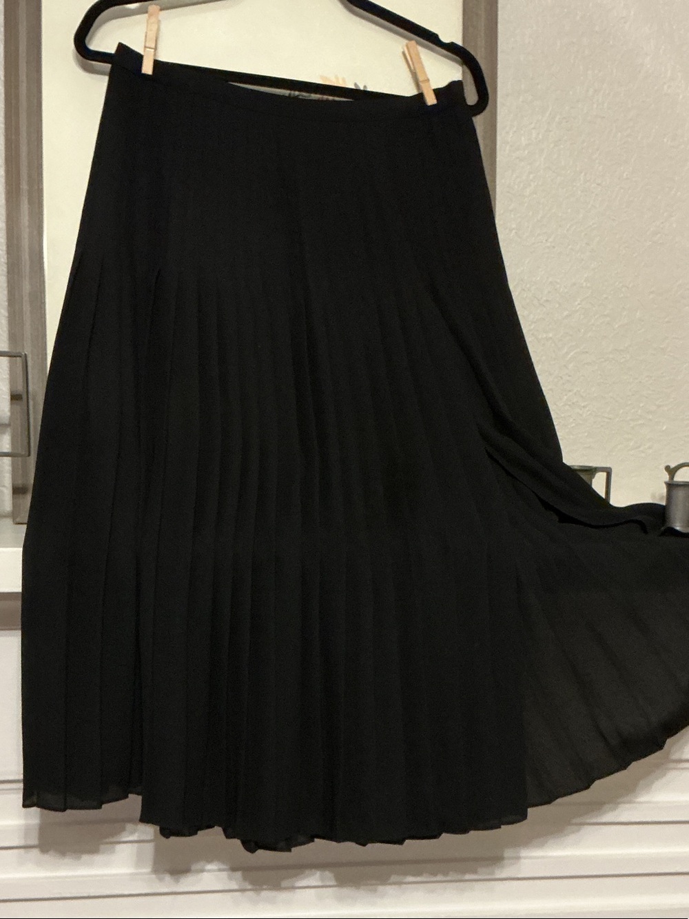 Vince Black Pleated Circle Skirt